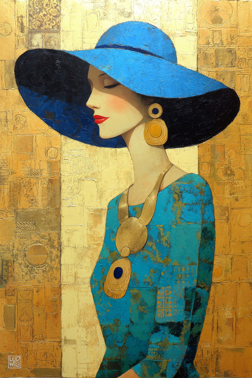 Blue Hat Beauty by Ludwig